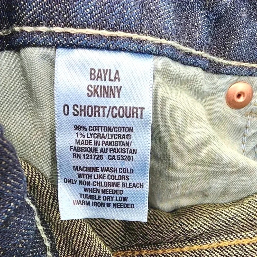 Aeropostale 1987 Bayla Skinny Dark Blue Jeans Girls‎ Youth Pants Size 0 Short - Picture 5 of 5